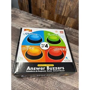 Lights & Sounds Answer Buzzers – Set of 4 (Charge, Laser, Buzz, Siren!)